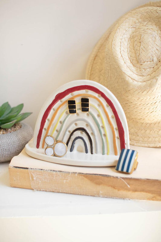 Ceramic Rainbow Earring Holder