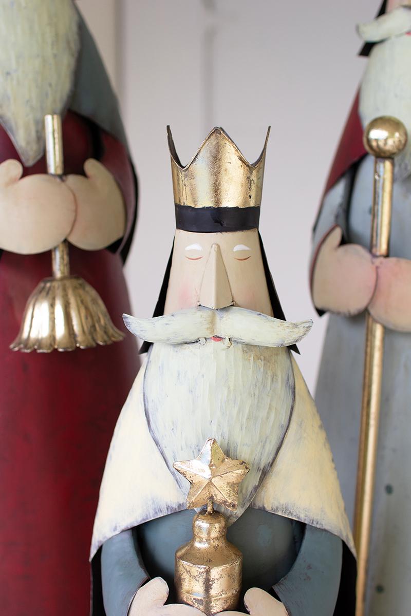 Set of 3 Painted Metal Kings