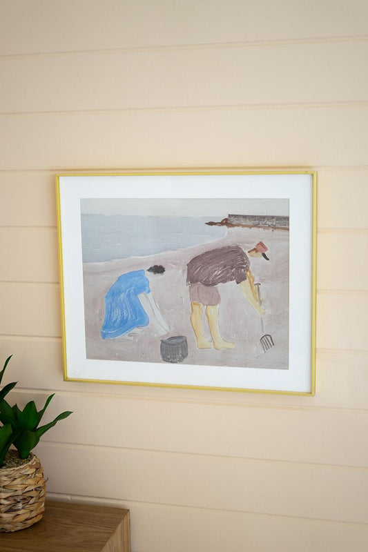 Framed Clam Diggers Print Under Glass