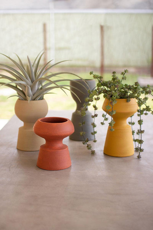 Set of 4 Clay Vases