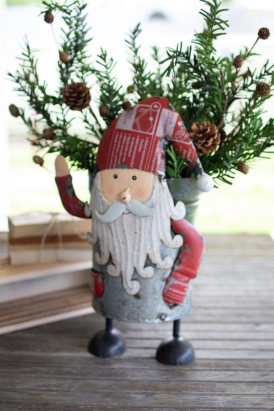 Recycled Iron Santa with Military Canister