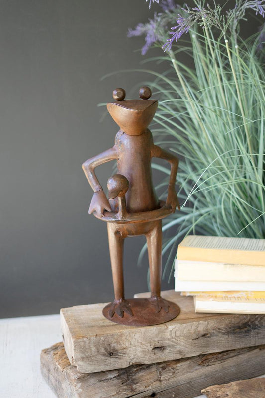 Rustic Iron Frog with Inner Tube