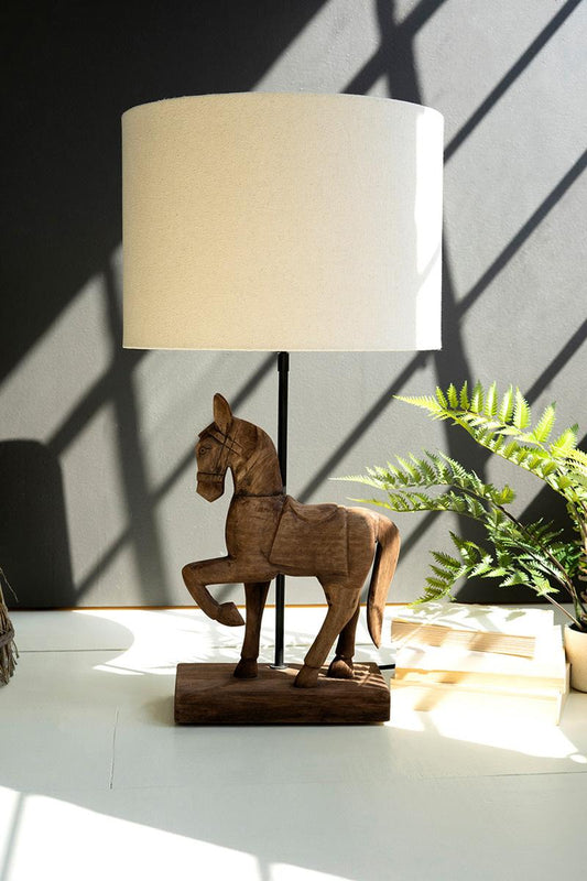 Wooden Horse Table Lamp Base